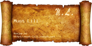 Must Lili névjegykártya